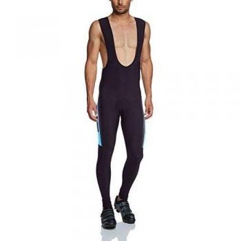 Jolly Wear Calz_Squadra_Blu_L - Culote largo térmico con tirantes de ciclismo, color azul, talla L