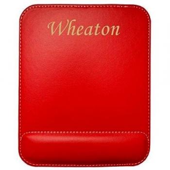 Almohadilla de cuero sintético de ratón personalizado con el texto: Wheaton