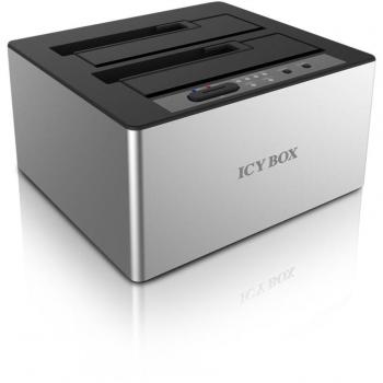 ICY BOX IB-121CL-6G Negro, Plata - Bases de conexión para Discos Duros