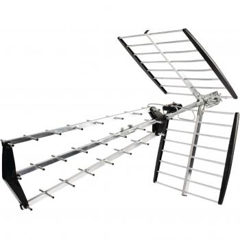 Valueline VLS-UHF51L - Antena exterior para recepción de señales TDT y UHF de 15 dB, color plata y negro