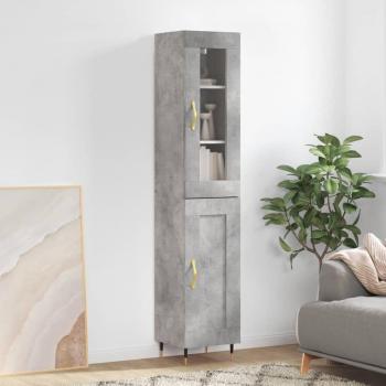 Aparador de hormigón gris 34,5x34x180 cm de madera contrachapada