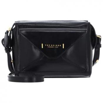 The Bridge Frida Elegant Black Leather Shoulder Bag 20 cm for Women