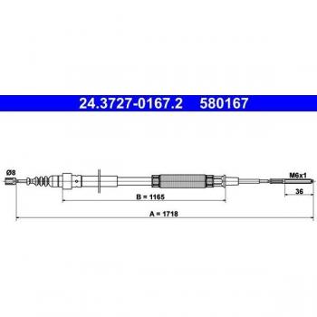 Cable de freno de mano ATE 24.3727-0167.2