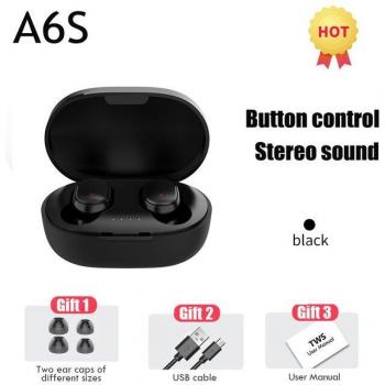 Mini Auriculares Inalámbricos E6S A6S Bluetooth Estéreo TWS con Micrófono y Estuche de Carga de 350mAh