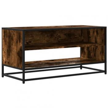 Mueble TV Metal y Madera Ingeniería Roble Humo 91x40x46 cm Marrón