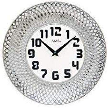 Reloj de Pared AMS W9614, Cuartz, Cerámica, Ideal para Sala de Estar, Comedor, Cocina, Oficina y Pasillo