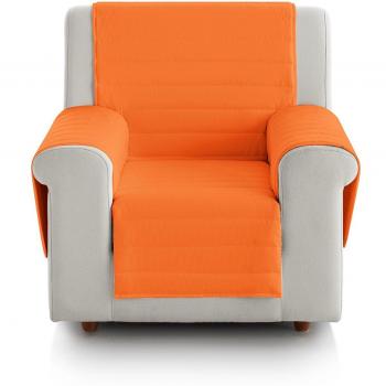 Eiffel Textile FSA0006 Cubre Sofa Acolchado Reversible, 1 Plaza, Poliéster, Naranja/Amarillo