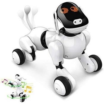 Inteligente Robot Perro Juguete, Juguetes de Cachorro de Robot Recargables Programables Inteligentes Interactivos Mascotas Electronicas Voz App Toque Control con Altavoz Bluetooth para Niños Niñas