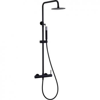 Conjunto de ducha monomando de acero inoxidable Monza Negro Mate Imex