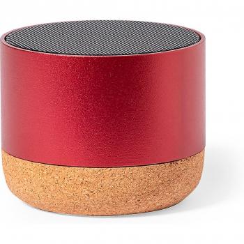 Altavoz Bluetooth Eco-Bambú y Aluminio Reciclado 3W, Batería 300mAh, Rojo