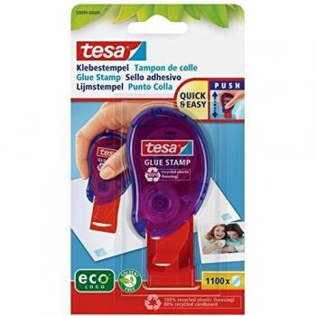 tesa Sello Adhesivo , Solución Adhesiva para Pegar Rápidamente Papel, Fotos, Cartón y Notas , 1100 Aplicaciones de Adhesivo Doble Cara , Empaque Ecológico