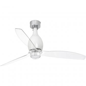 Ventilador de Techo Mini Acero con Difusor de Cristal 48,4 cm