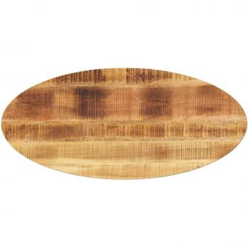 Tablero de mesa ovalado madera maciza de mango 80x40x2,5 cm Marrón