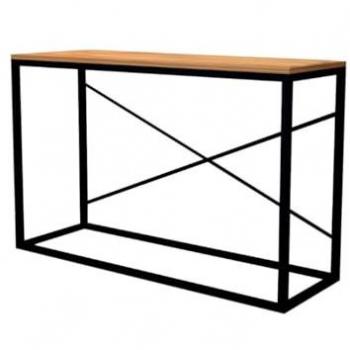 Consola decorativa industrial nogal y negro L100 cm
