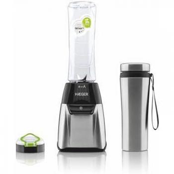 Batidora de Vaso Haeger Sports Inox Mini - 350W, Vaso Tritan 600ml, Jarra Térmica incluida