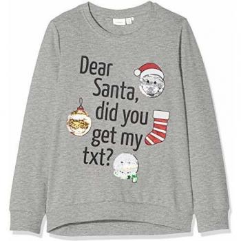 NAME IT Nkfhappy Penina Sweat BRU LIC suéter, Gris