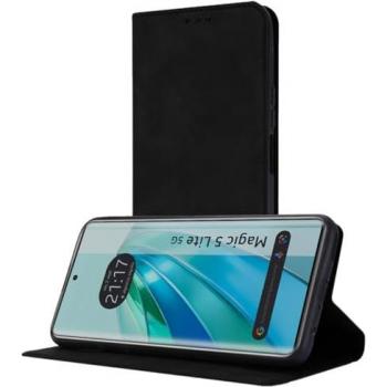 Funda libro de Polipiel con tarjetero para Huawei Honor Magic 5 Lite 5G color Negra Cuero Sintético