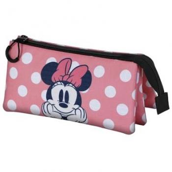 Estuche portatodo triple Minnie Mouse Closer, rosa, 5x23x10 cm