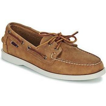 Sebago Docksides Crazy Horse Brown Boat Shoes for Men