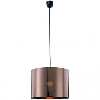 Lámpara colgante Dako Black de 1 bombilla, diámetro 32,5 cm, pantalla cilíndrica de bronce metálico, casquillo E27