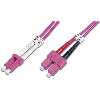 Digitus Fiber Optic Multimode Patch Cord, OM4, LC/SC, Duplex, Violet, 3m