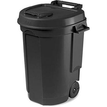 EDA 010633 - Cubo Basura con Ruedas 110 l, Color Negro