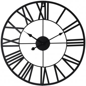 Reloj de pared H&S Collection con números romanos en color negro