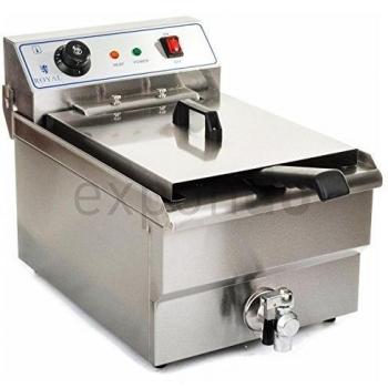 Royal Catering - RCEF-16EH - Freidora eléctrica de 1x16 litros - 100% acero inoxidable - grifo de vaciado - 3500 W - Envío gratuito