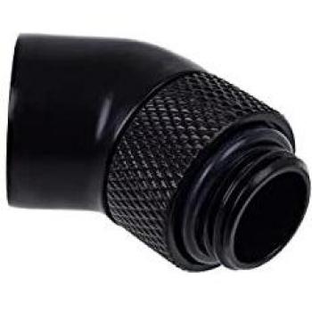 Alphacool Eiszapfen Adapter 45 Grad G1/4 Zoll AG auf G1/4 Zoll IG - drehbar, schwarz