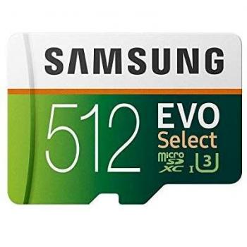 Samsung mb de me512ga/eu evo select microsdxc tarjeta de memoria con sd adaptador, 512.gb, class 10.