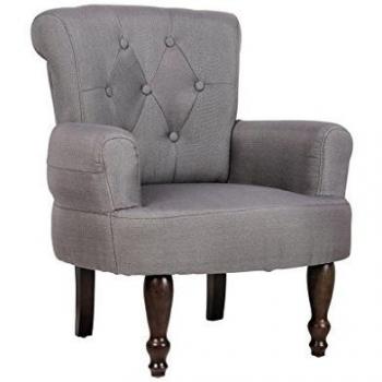 1 pieza Silla francés Sillón Sofá con apoyabrazos Gris