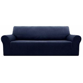 Deconovo Funda de Sofá 3 Plazas Protector Elástica para Muebles Azul Marino