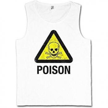 CAUTION POISON VINTAGE LOGO SIGN CAMISETA SIN MANGAS - tóxico Giftig veleno Venin Skull Danger Tamaños S - 5XL