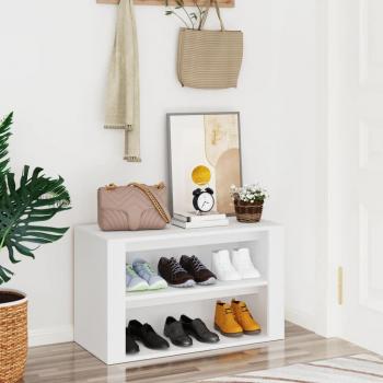 Mueble Zapatero de Madera Contrachapada Auxiliar Armario Consola Color Blanco, Roble Ahumado, Marrón Roble 75x35x45 cm