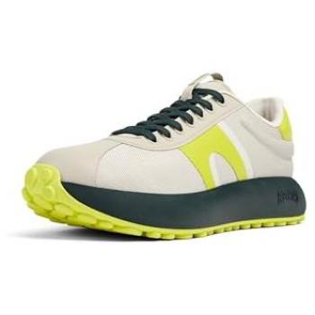 Camper Pelotas Athens Sneakers for Men - Grey/Beige Neon Yellow, Size 43, Cotton Fabric