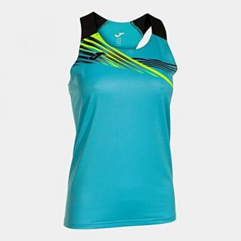 Camiseta tirantes mujer Joma Elite X turquesa flúor negro