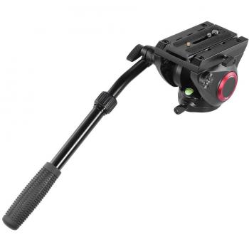 Andoer TP-65 Aleación de Aluminio Cabeza de Fricción de Fluidos Cabeza Hidráulica Tridimensional Ballhead 360° Panorámico de Trípode para Fotografía y Vídeo Max 15kg Capacidad de Carga