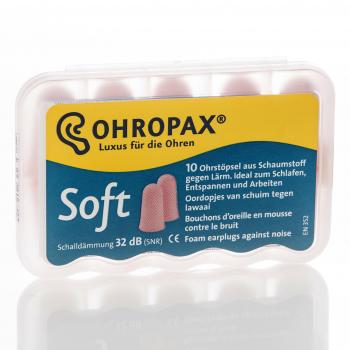 Pack de 5 OHROPAX – Tapones de espuma suave para los oídos, 5 x 10 piezas