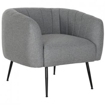 Sillón DKD Home Decor Negro Gris Espuma Madera Metal 81 x 75 x 73 cm