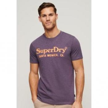 Camiseta Superdry Manga Corta Venue Classic Logo lila