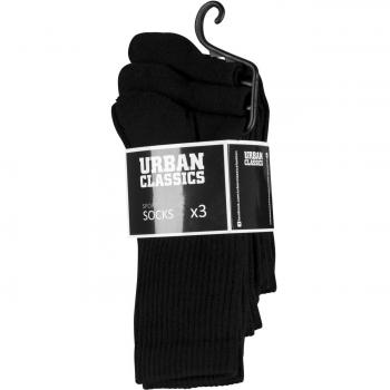 Urban Classics Men's Sport Socks 3-Pack - Black - EU Sizes 35-38 to 47-50