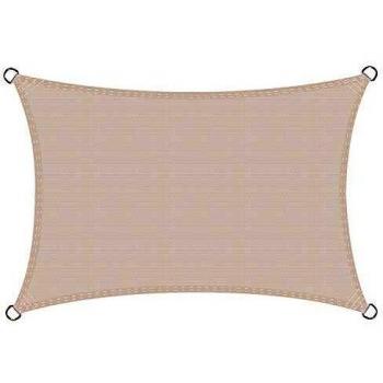 Cool Area Toldo Vela de Sombra Rectangular 4 x 6 Metros Protección Rayos UV, Resistente y Transpirable para Patio Exteriores Jardín, Color Crema