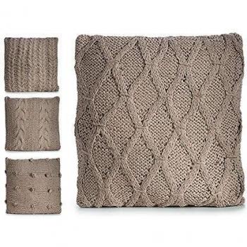 Gift Decor S3602539 Cojín Beige, Lana, 45 x 17 x 45 cm
