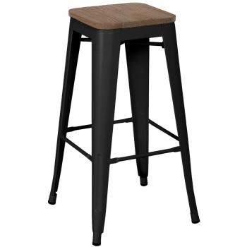 LO+DEMODA Hight Ural 67 Powdercoating Black - Taburete, color negro