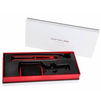 Kit Plancha Digital Corioliss C1 Negra Roja + Cepillo Paddle de Regalo