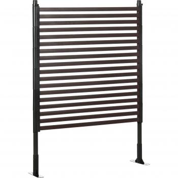 Outsunny Valla de Jardín de Acero con Revestimiento de PE 2 Modos de Instalación 93x22x120 cm Marrón