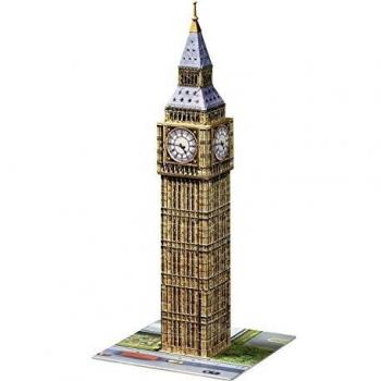 Ravensburger- Big Ben 3D Puzzle, 216pc, Color marrón, Amarillo, Gris, 27.2 x 19.3 x 6.9