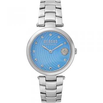 Versus Versace Buffle Bay VSP870518 Women's Watch Blue Dial Silver Steel, Blue, Size: ONE SIZE