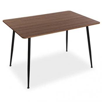 Mesa de comedor Versa Iulia para Cocina, Terraza, Jardín o Comedor, Medidas (Al x L x An) 75 x 80 x 120 cm, Madera, PVC y Metal, Color Marrón y Negro
