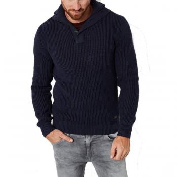 Petrol Maglia Pullover Mezza Zip uomo Industries BLU Navy